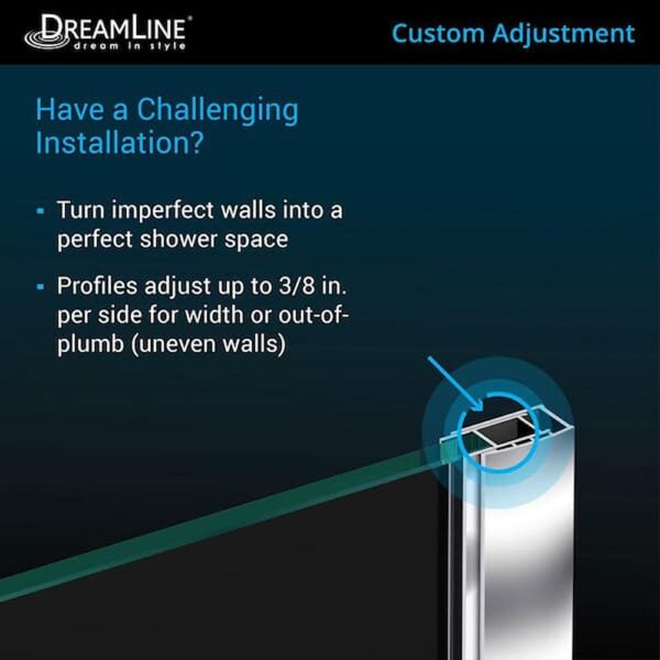 Prism 36.12 in. W x 72 in. H Neo Angle Pivot Semi-Frameless Corner Shower Enclosure in Black with Clear Glass